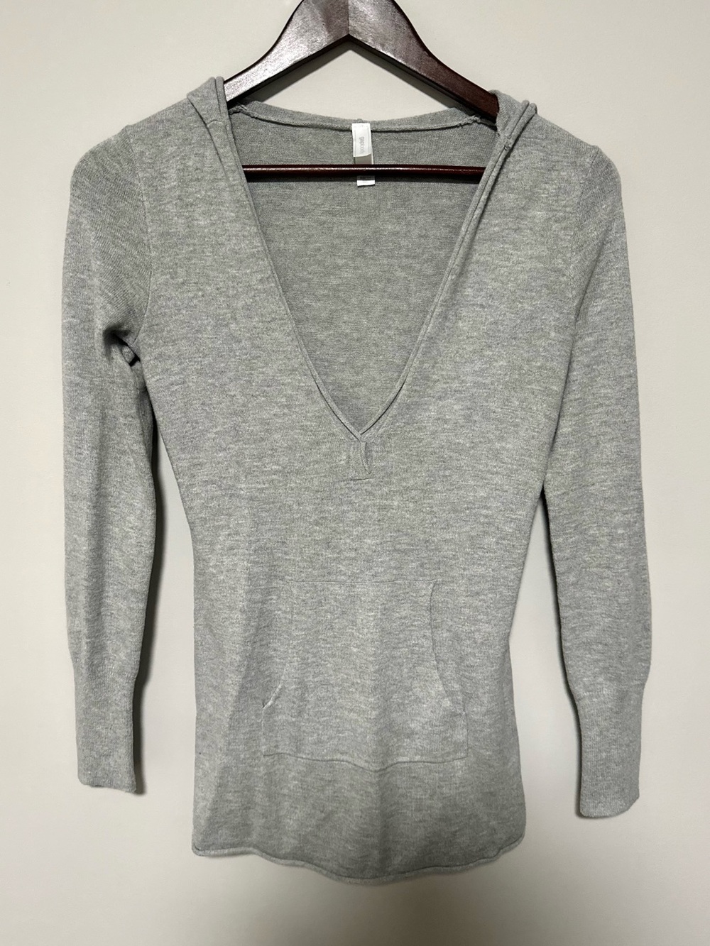 Gap Light Gray V-Neck Hooded Pullover